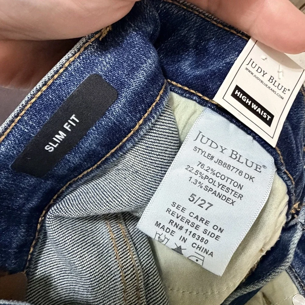 Judy Blue High Waist Slim Fit Jeans 5 / 27 JB88776DK Dark Blue Casual Trendy NEW